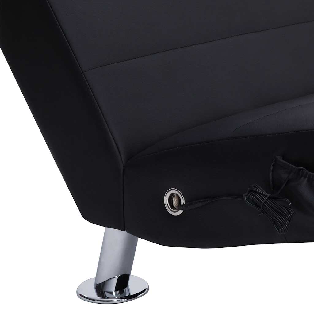 Sdraio Massaggiante con Cuscino Nero in Similpelle - homemem39