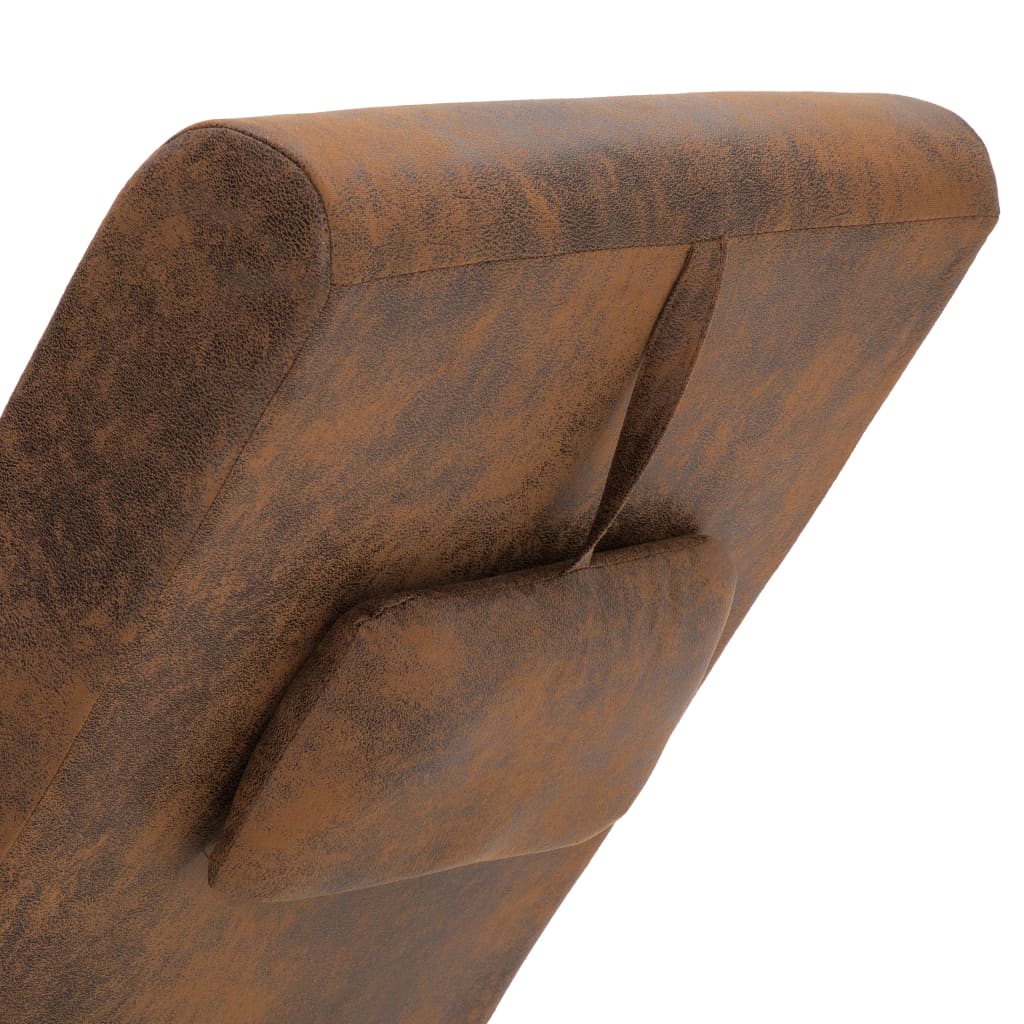 Sdraio Massaggiante con Cuscino Marrone Similpelle Scamosciata - homemem39