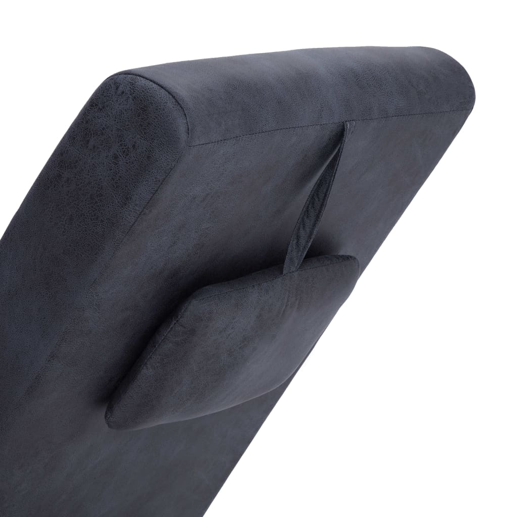 Sdraio Massaggiante con Cuscino Grigia Similpelle Scamosciata - homemem39