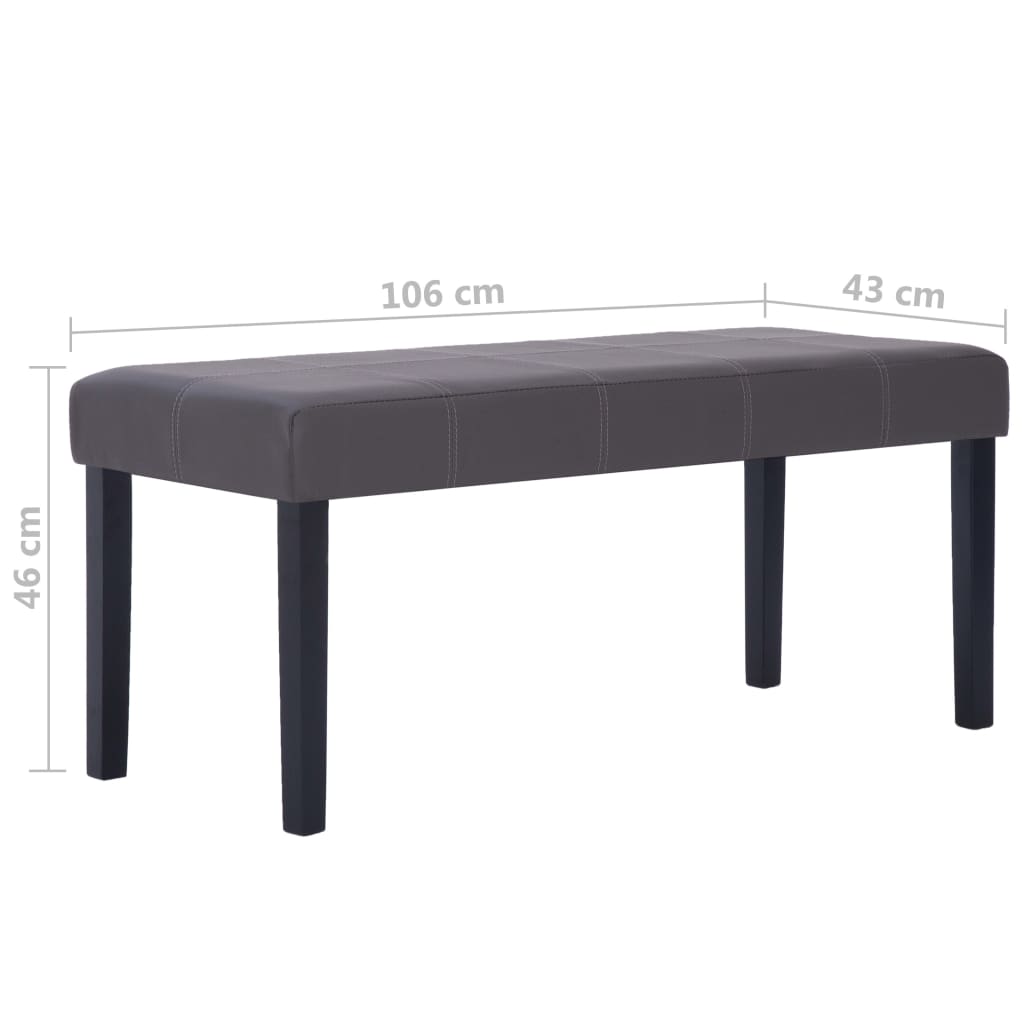 Panca 106 cm Grigia in Similpelle | homemem39