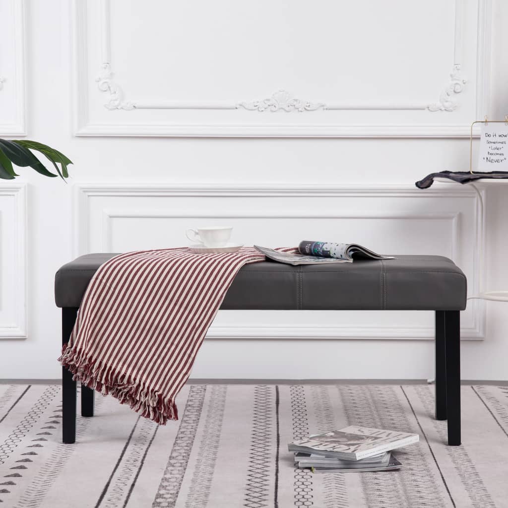 Panca 106 cm Grigia in Similpelle - homemem39