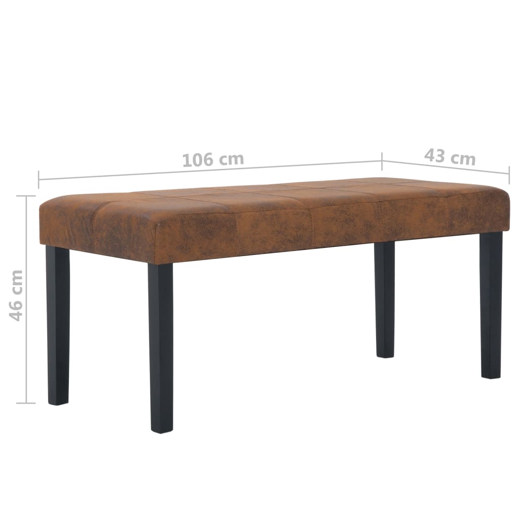 Panca 106 cm Marrone in Pelle Scamosciata Artificiale | homemem39