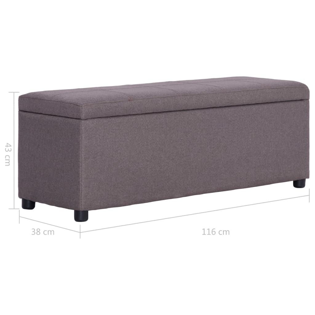 Panca con Vano Portaoggetti 116 cm Grigio Talpa in Poliestere | homemem39