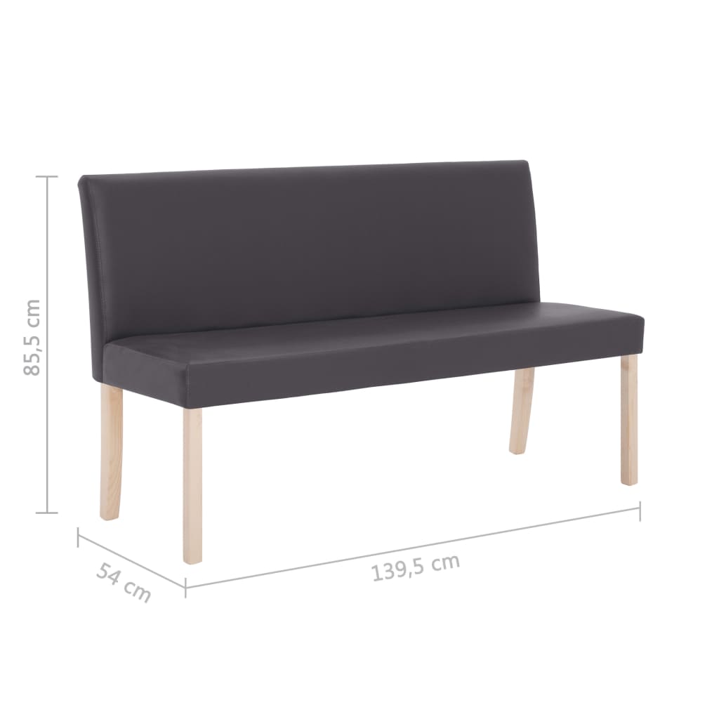 Panca 139,5 cm Grigia in Similpelle - homemem39