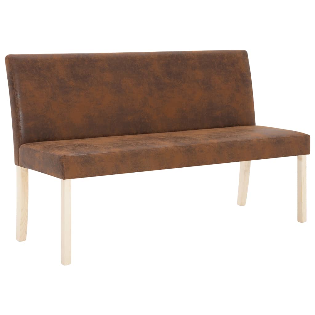 Panca 139,5 cm Marrone in Pelle Scamosciata Artificiale - homemem39