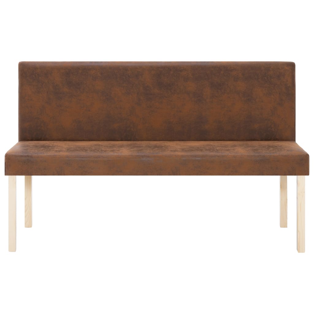 Panca 139,5 cm Marrone in Pelle Scamosciata Artificiale - homemem39