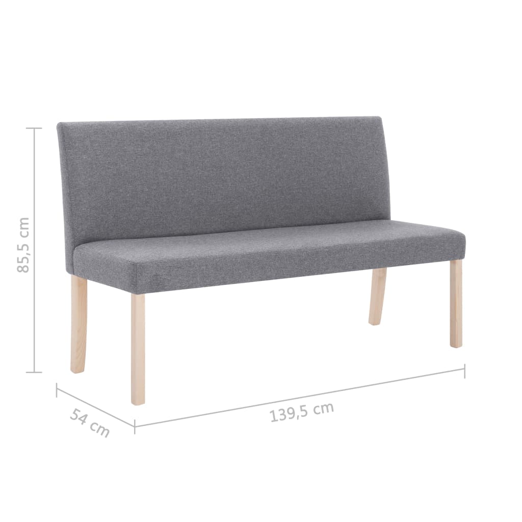 Panca 139,5 cm Grigio Chiaro in Poliestere | homemem39
