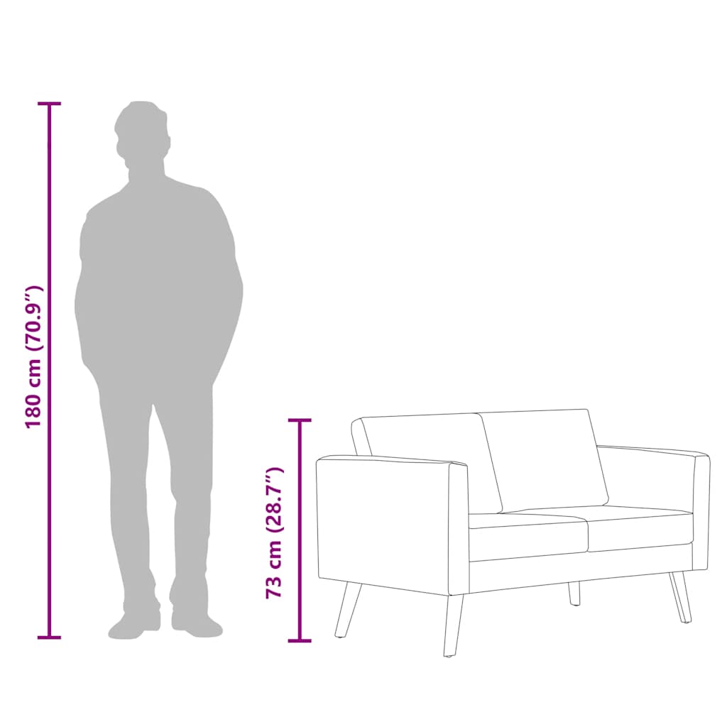 Divano a 2 Posti in Tessuto Rosso Vino - homemem39