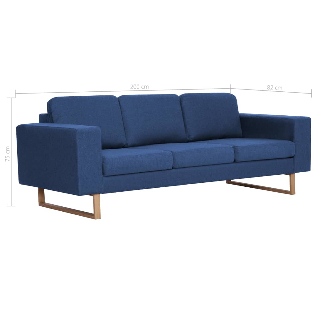 Divano a 3 Posti in Tessuto Blu | homemem39