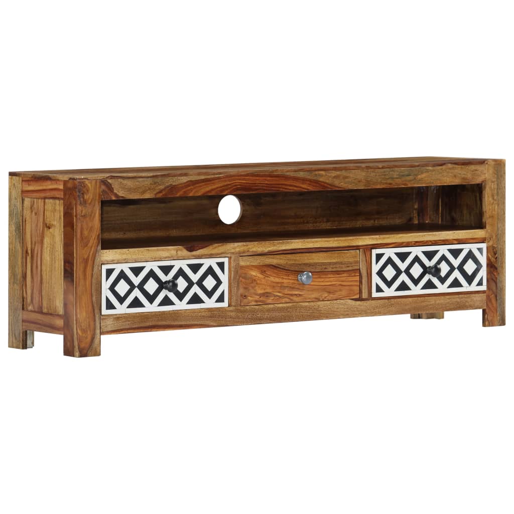 Mobile Porta TV 120x30x40 cm in Legno Massello di Acacia - homemem39