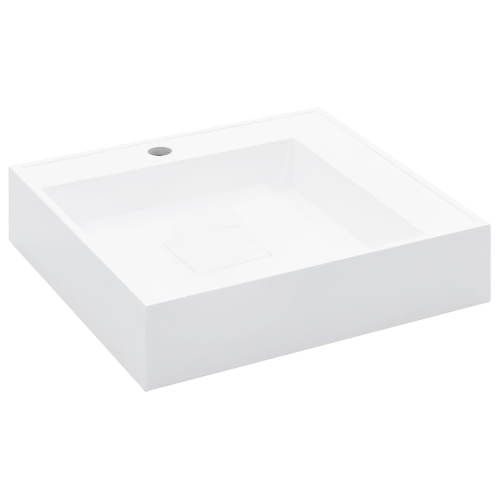 Lavandino 50x50x12,3 cm Blocco in Marmo/Minerale Bianco - homemem39