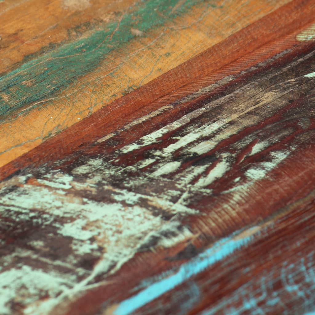 Tavolino da Caffè 120x50x30cm Legno Massello Recuperato Acciaio - homemem39