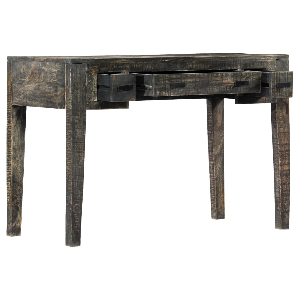 Scrivania Nera 110x50x75cm in Legno Massello di Mango | homemem39