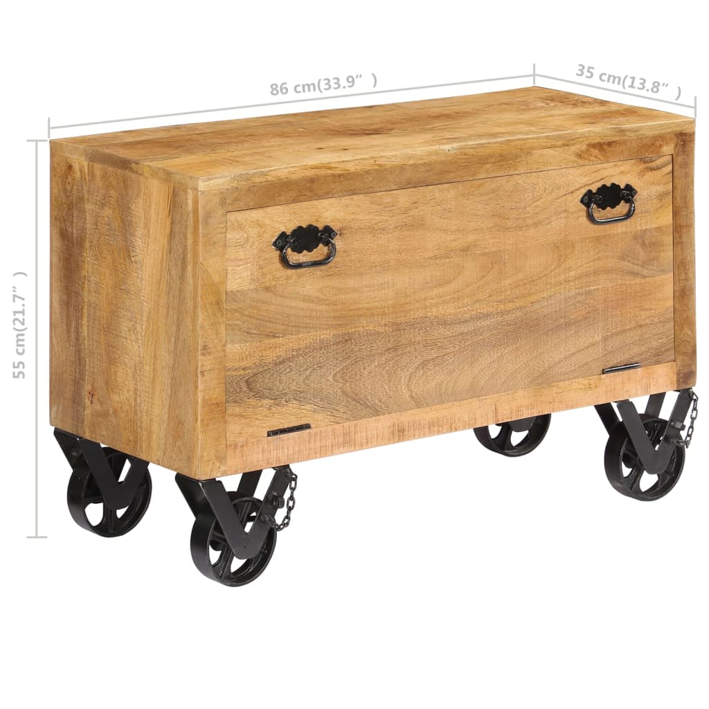 Scarpiera 86x35x55 cm in Legno Massello di Mango - homemem39