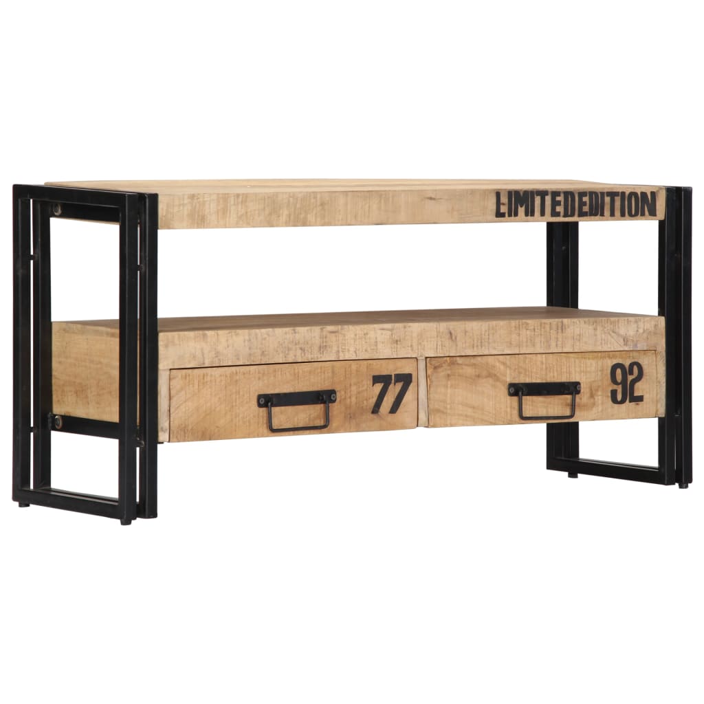 Mobile Porta TV 100x30x45 cm in Legno Massello di Mango - homemem39