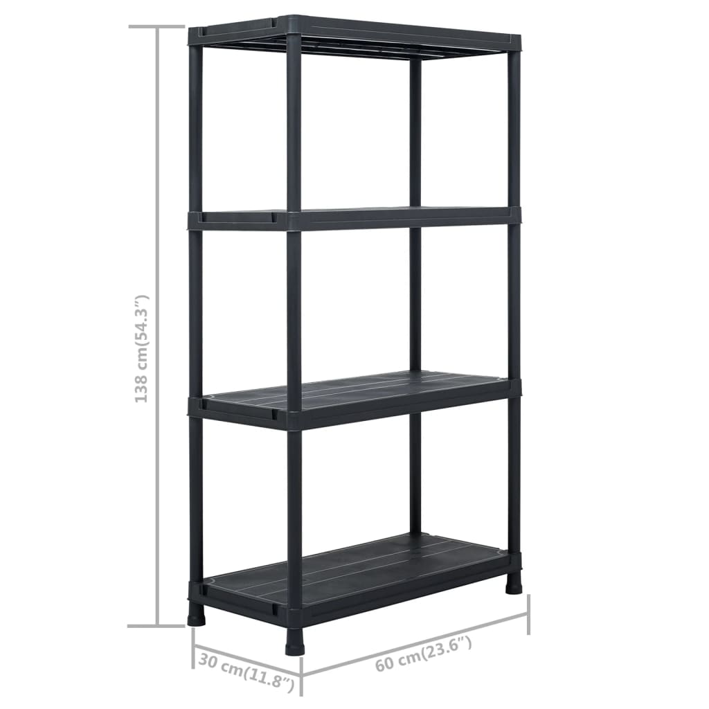 Scaffali 2 pz 60x30x138 cm Nero in Plastica - homemem39