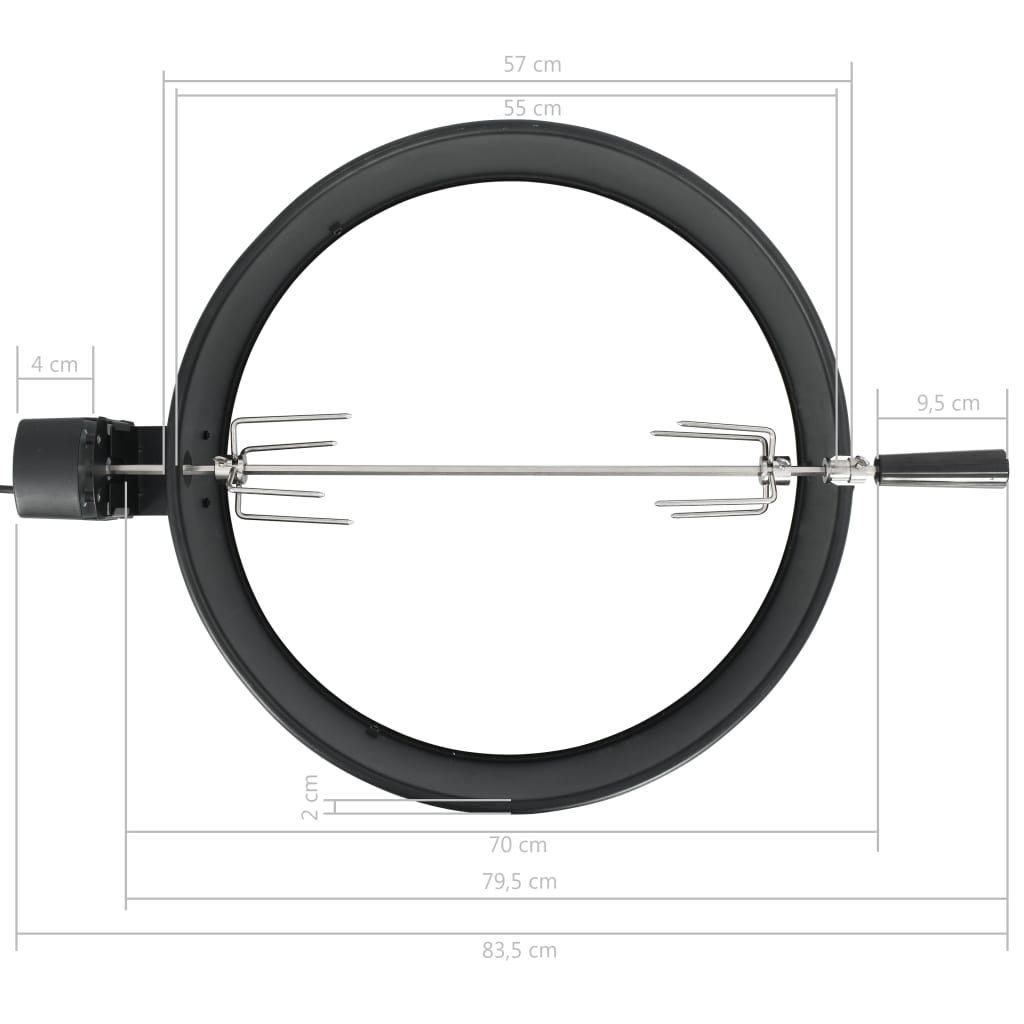 Kit per Barbecue allo Spiedo 57 cm Nero - homemem39