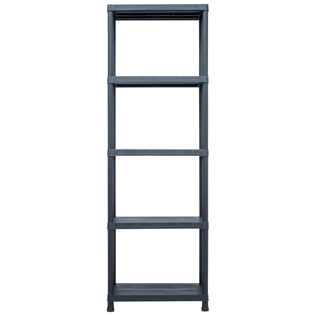 Scaffali 5 pz Nero 125 kg 60x30x180 cm in Plastica - homemem39