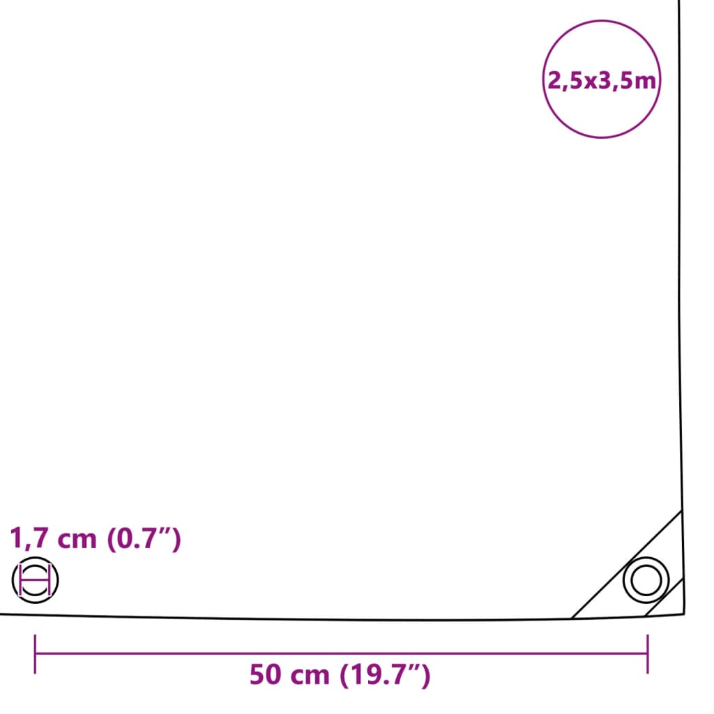 Telone 650 g/m² 2,5x3,5 m Bianco | homemem39