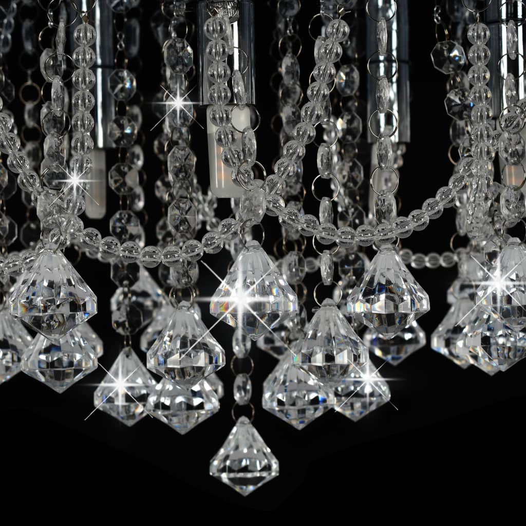 Lampadario Perle di Cristallo Argento Rotondo 4 Lampadine G9 | homemem39