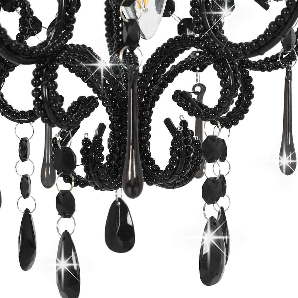 Lampadario con Perle Nero Rotondo E14 | homemem39
