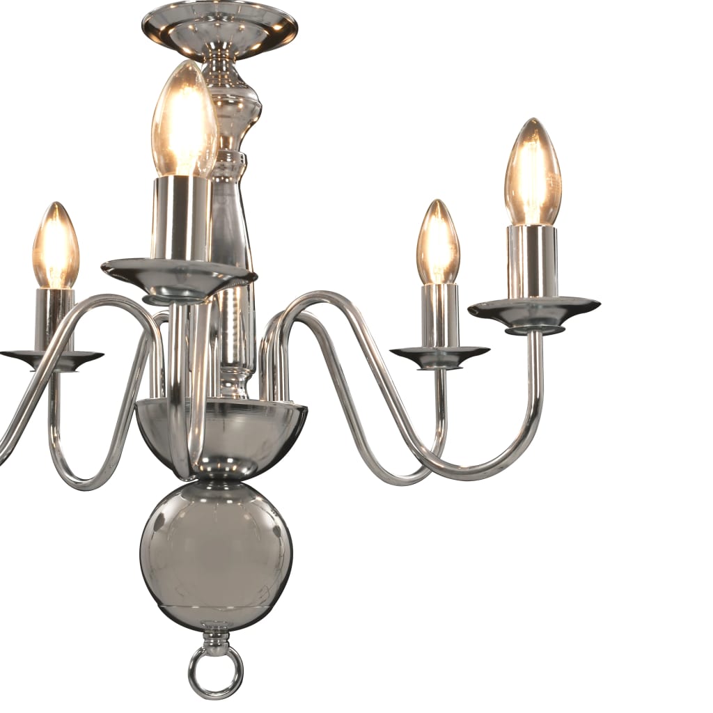Lampadario Argento 5 Lampadine Attacco E14 - homemem39
