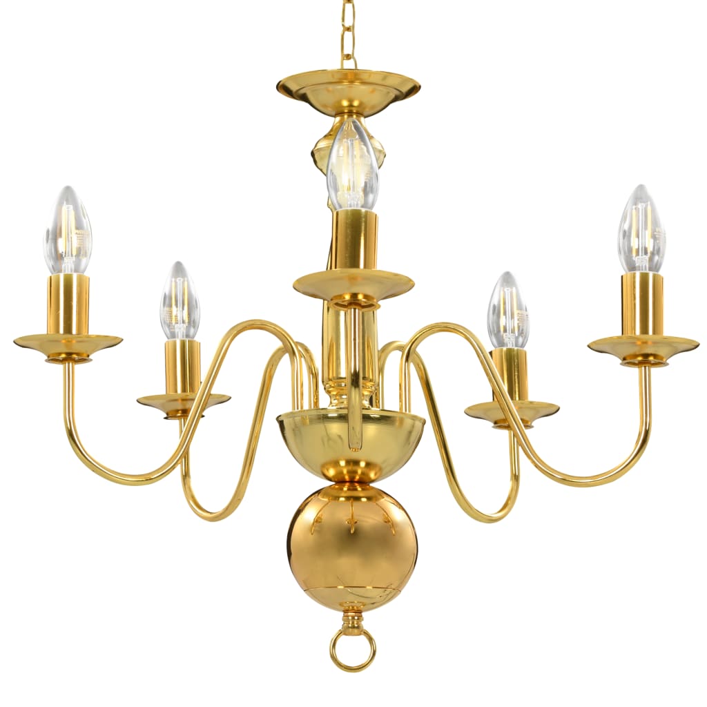 Lampadario Oro 5 Lampadine Attacco E14 - homemem39