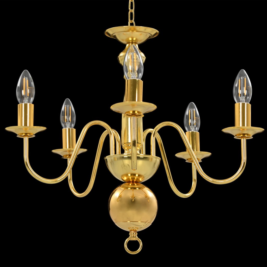 Lampadario Oro 5 Lampadine Attacco E14 - homemem39