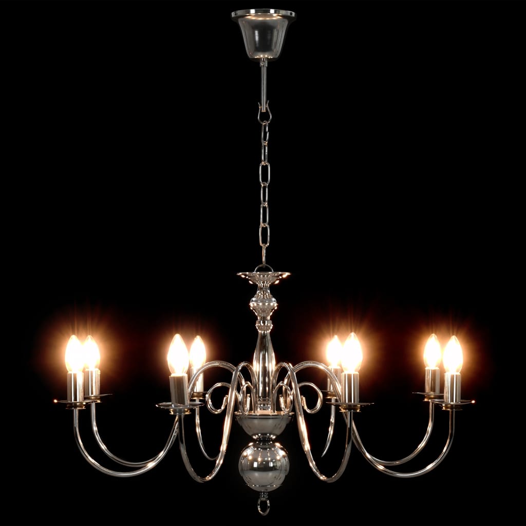 Lampadario Argento con 8 Lampadine E14 - homemem39