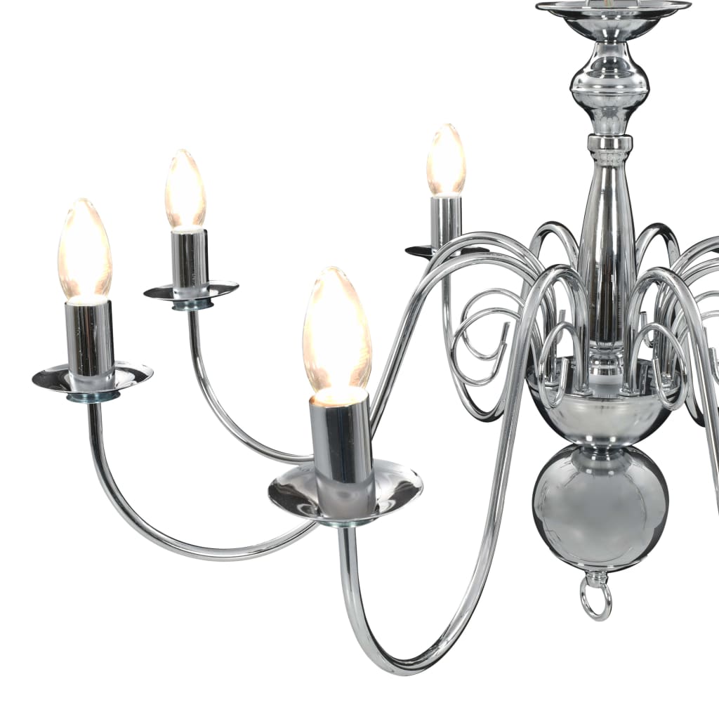 Lampadario Argento con 8 Lampadine E14 - homemem39