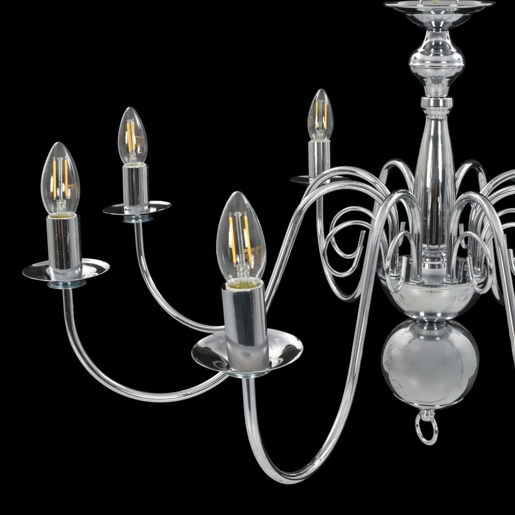 Lampadario Argento con 8 Lampadine E14 - homemem39