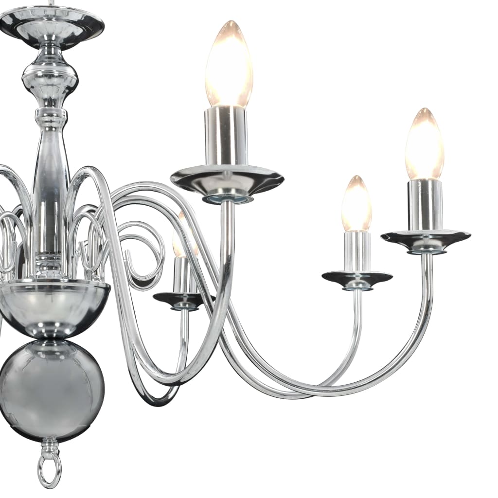 Lampadario Argento con 8 Lampadine E14 - homemem39