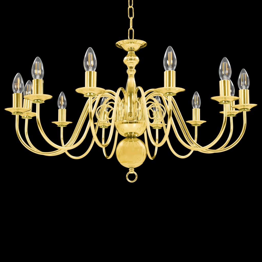 Lampadario Dorato per 12 Lampadine E14 - homemem39