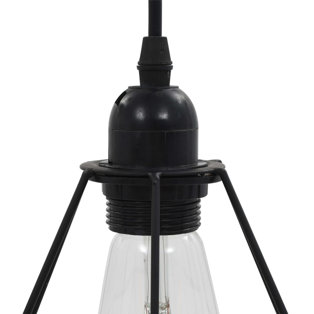 Lampadario con Design Diamante Nero 3 Lampadine E27 | homemem39