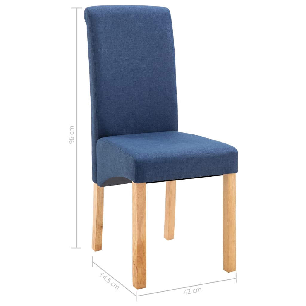 Sedie da Pranzo 4 pz Blu in Tessuto | homemem39