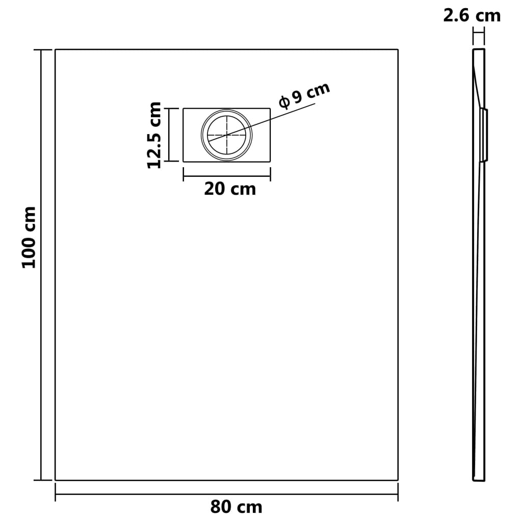Piatto Doccia in SMC Bianco 100x80 cm - homemem39