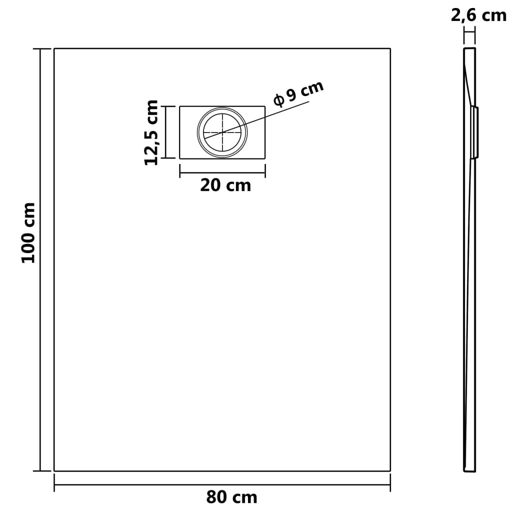Piatto Doccia in SMC Nero 100x80 cm - homemem39
