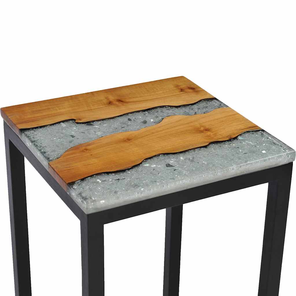 3-piece stackable coffee tables in solid teak and polyresin