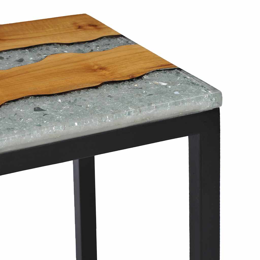 3-piece stackable coffee tables in solid teak and polyresin