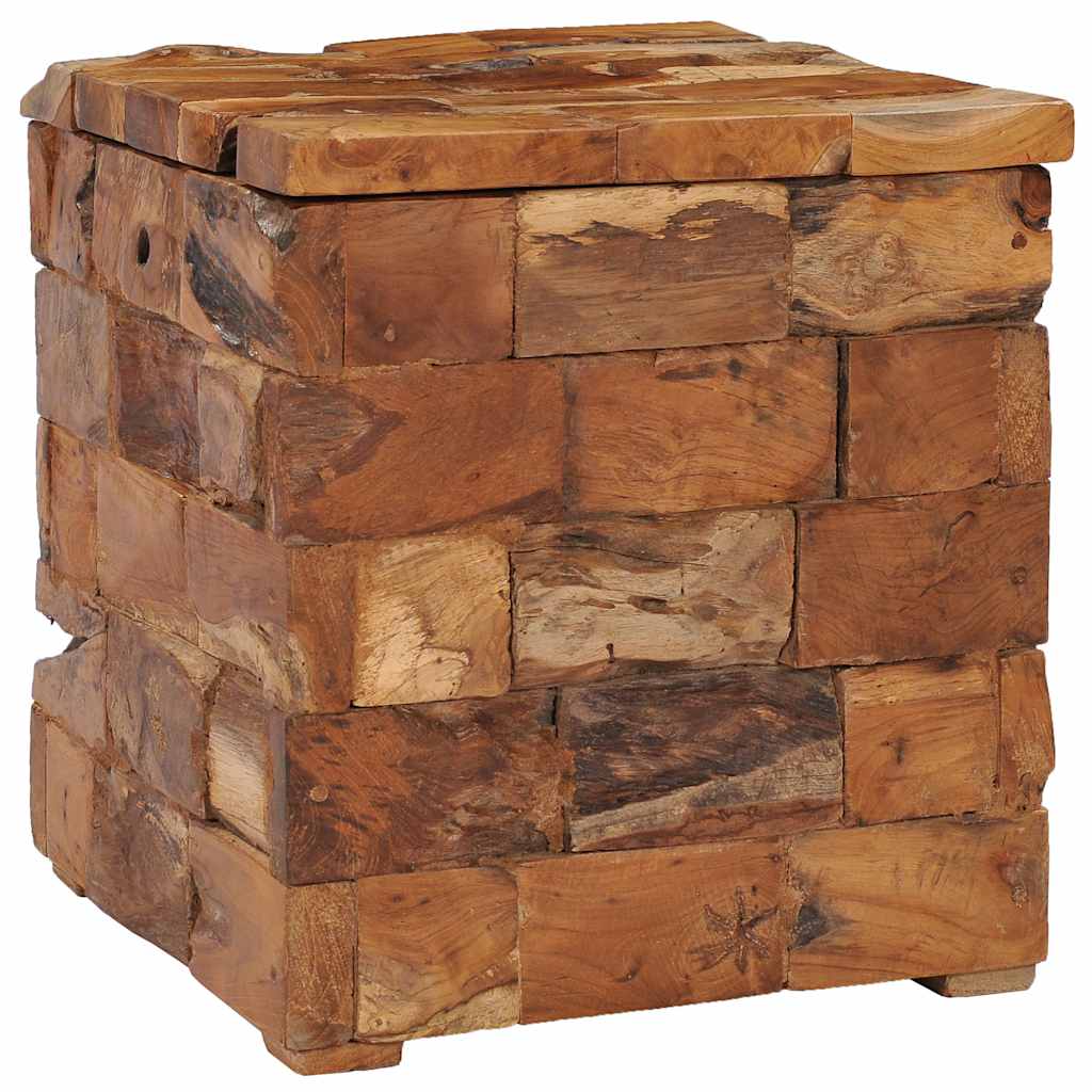 Sgabello con Contenitore in Legno Massello di Teak | homemem39