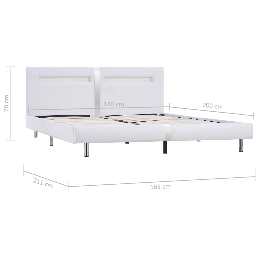 Giroletto con LED senza Materasso Bianco 180x200 cm | homemem39