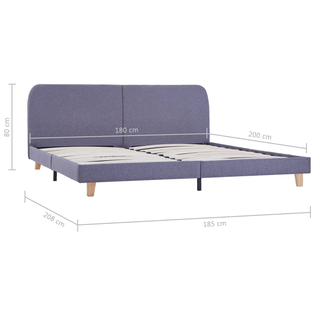 Giroletto senza Materasso Grigio Chiaro 180x200 cm Tessuto | homemem39