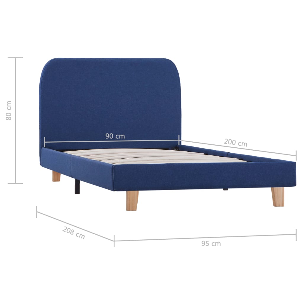 Giroletto senza Materasso Blu 90x200 cm in Tessuto | homemem39
