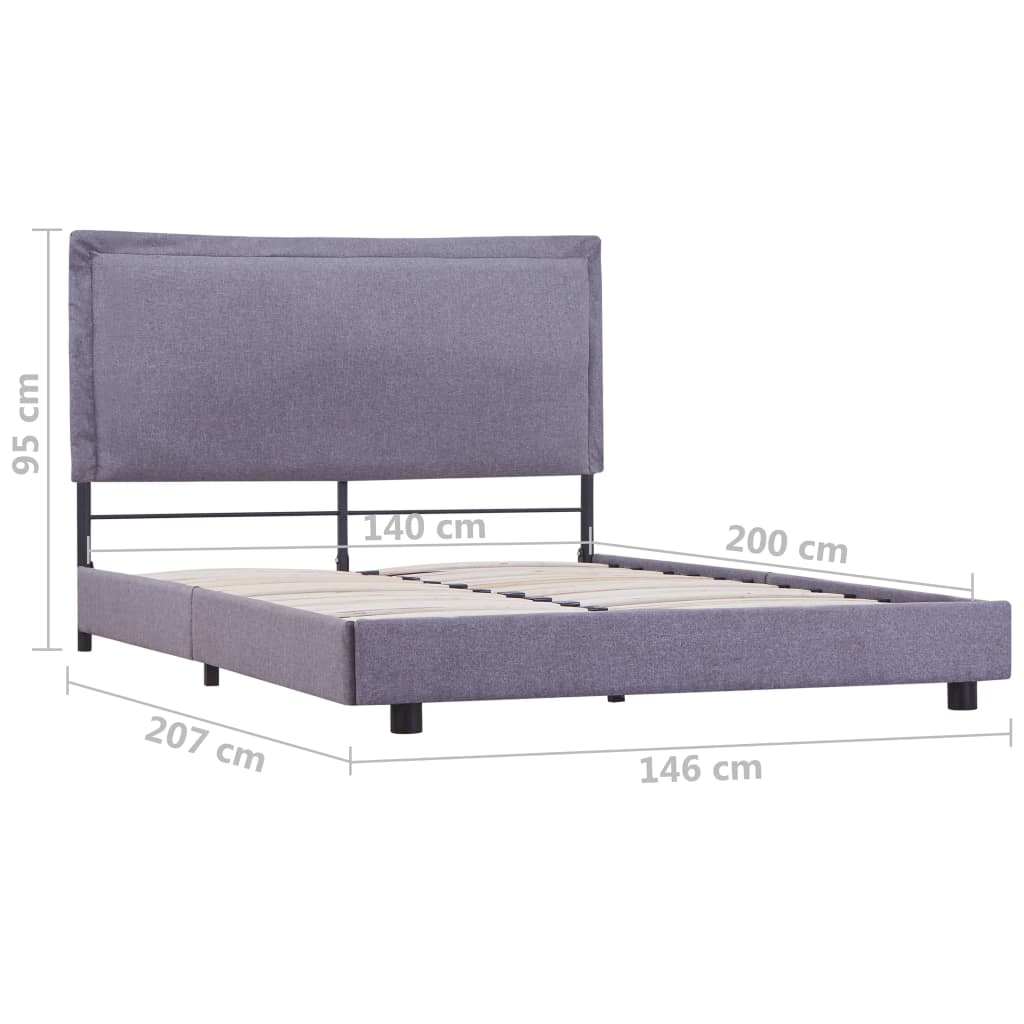 Giroletto senza Materasso Grigio Chiaro 140x200 cm Tessuto | homemem39