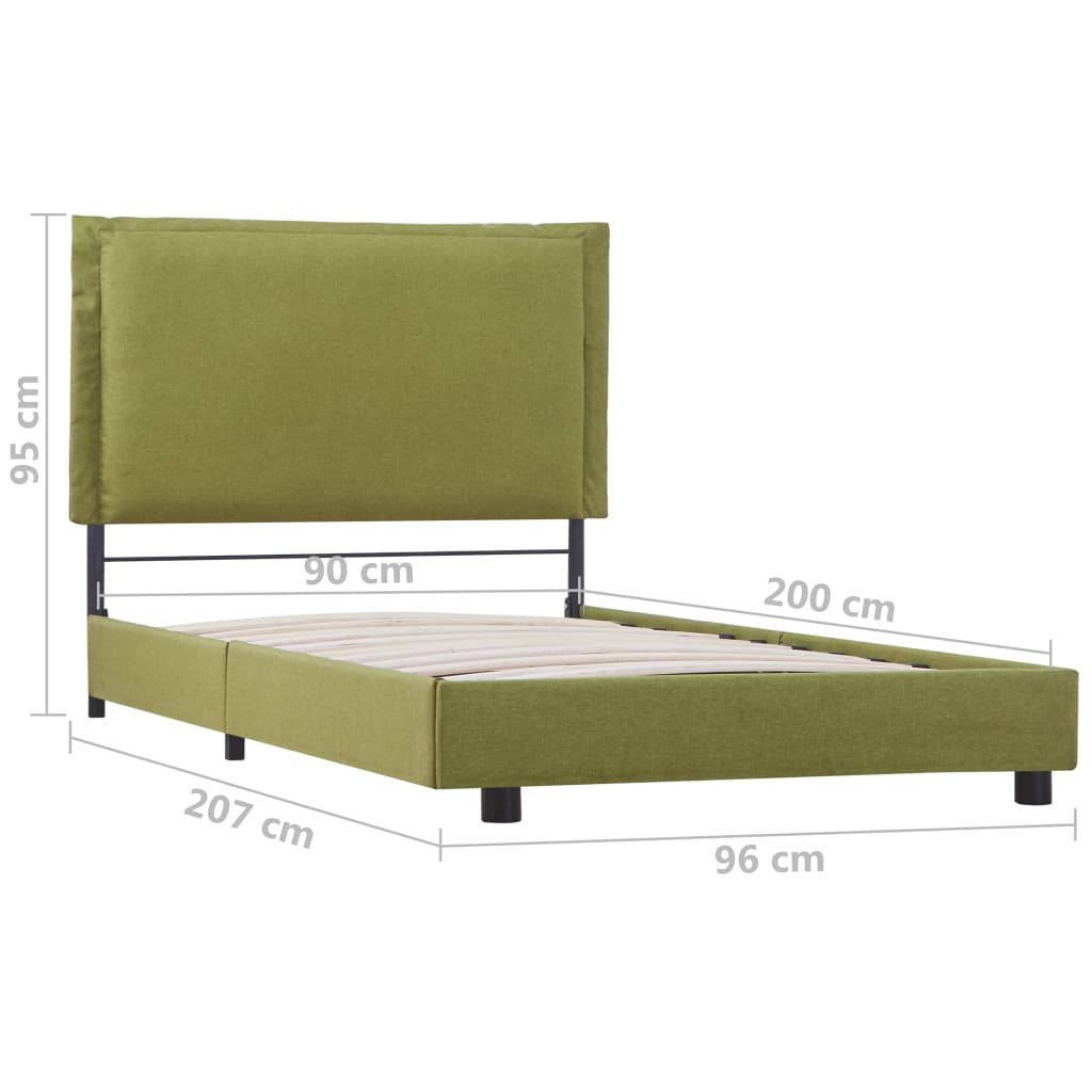 Giroletto senza Materasso Verde in Tessuto 90x200 cm | homemem39
