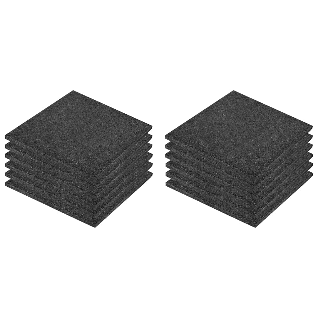 Piastrelle Anticaduta 12 pz in Gomma 50x50x3 cm Nere - homemem39