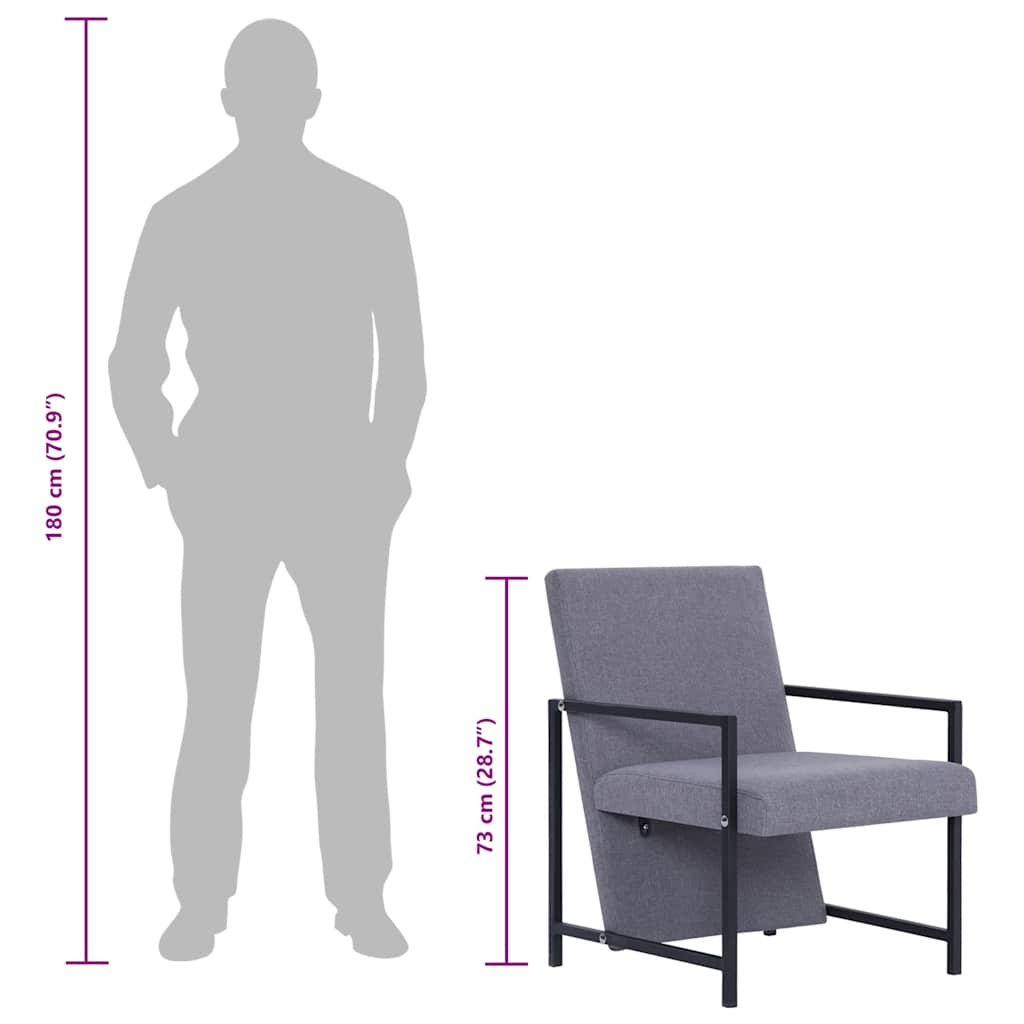 Poltrona Grigio Chiaro in Tessuto