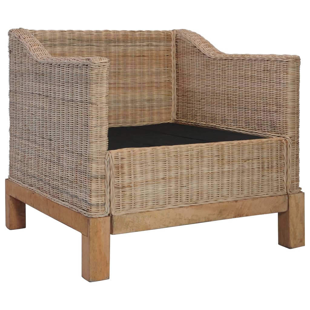 Poltrona con Cuscini in Rattan