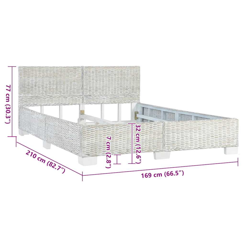 Giroletto Grigio in Rattan Naturale 160x200 cm