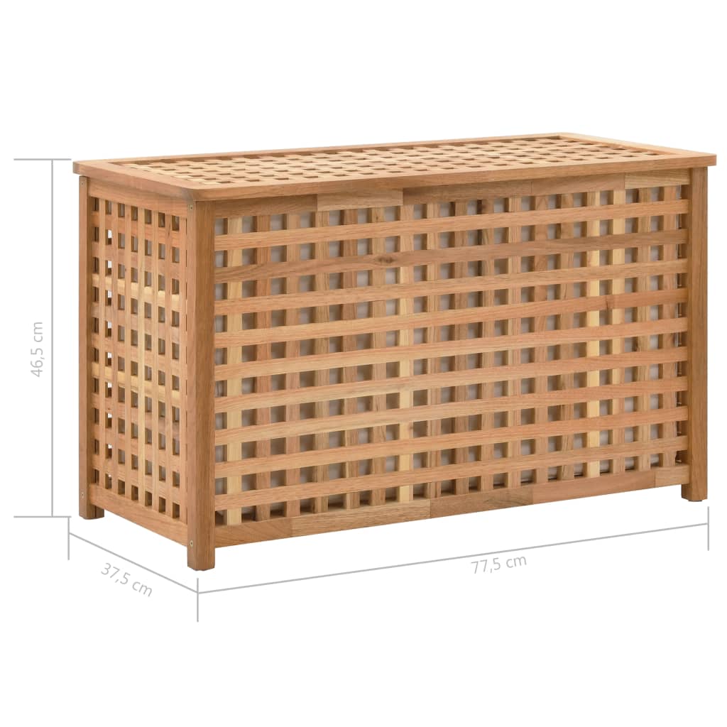 Cesto per Biancheria 77,5x37,5x46,5 cm in Legno Massello di Noce | homemem39